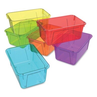 Cubby Bins, 12.2&quot; x 7.8&quot; x 5.1&quot;, Assorted Candy Colors, 5/Carton