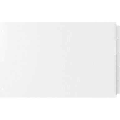 EasyFit 5-Tab Legal Size Index Dividers - 5 x Divider(s) - 5 Tab(s) - 5 Tab(s)/Set - 8.5" Divider Width x 14" Divider Length - Legal - 3 Hole Punched - White Divider - Clear Plastic Tab(s) - Recycled 
