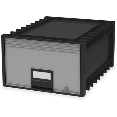 Storex Archive Storage Box - External Dimensions: 18.3&quot; Length x 11.5&quot; Width x 24.4&quot; Height - Heavy Duty - Stackable - Black, Gray - For Storage - Recycled - 1 Each