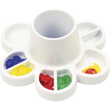 Storex Paint &amp; Water Tray - Paint, Water, Art Project - 6"Height x 8.30"Width x 8.30"Length - 6 / Carton - White - Plastic