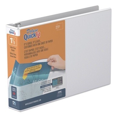 QuickFit Landscape Spreadsheet Round Ring View Binder, 3 Rings, 1.5&quot; Capacity, 11 x 8.5, White