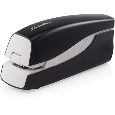 Swingline Portable Electric Stapler - 20 of 20lb Paper Sheets Capacity - 210 Staple Capacity - Full Strip - 1/4&quot; Staple Size - 6 x AA Batteries - 1 Each - Black