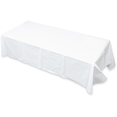 Tatco White Paper Rectangular Tablecovers - 108&quot; Length x 54&quot; Width - Paper - White - 20 / Carton