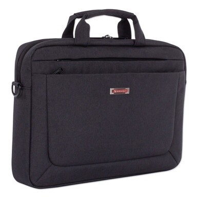Cadence Slim Briefcase, Fits Devices Up to 15.6&quot;, Polyester, 3.5 x 3.5 x 16, Charcoal