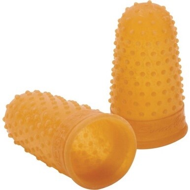 Swingline Rubber Finger Tips - #11.5 with 0.63&quot; Diameter - Medium Size - Rubber - Amber - 1 Dozen