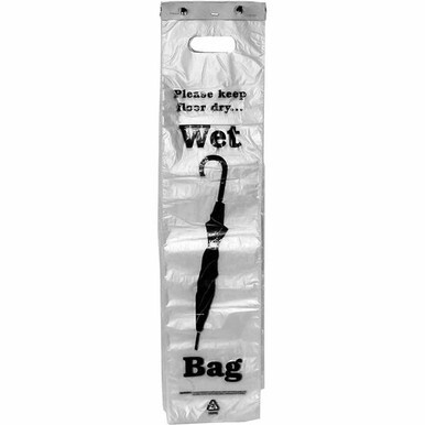 Tatco Wet Umbrella Bags - 7&quot; Width x 31&quot; Length - Clear, Black - Plastic - 1000/Carton - Umbrella