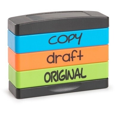 GSA MAS Trodat Stamp Kit - Message Stamp - "COPY, DRAFT, ORIGINAL" - 0.63" Impression Width x 1.81" Impression Length - 50000 Impression(s) - Assorted - 1 Each
