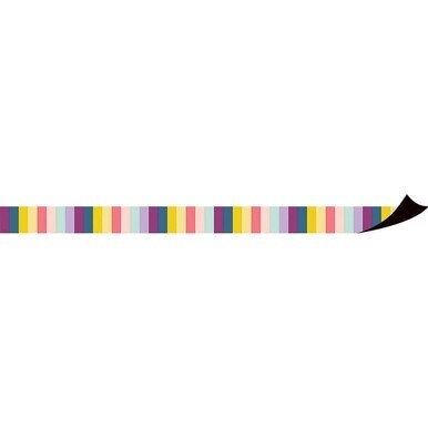 Teacher Created Resources Magnetic Board Border - Magnetic - Stripes - Durable, Reusable - 1.50&quot; Depth x 24&quot; Length - Multi - 1 Pack