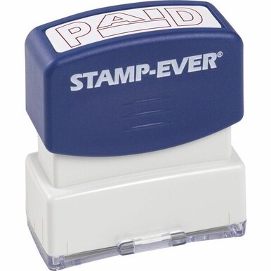 Trodat Pre-inked PAID Message Stamp - Message Stamp - &quot;PAID&quot; - 0.56&quot; Impression Width x 1.69&quot; Impression Length - Red - 1 Each
