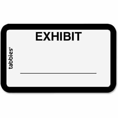 Tabbies Color-coded Legal Exhibit Labels - 1 5/8&quot; Width x 1&quot; Length - White - 252 / Pack