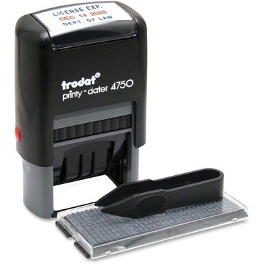 Trodat Do-it-Yourself Date Stamp - Date Stamp - 2 Characters/Line - 1" Impression Width x 1.63" Impression Length - 10000 Impression(s) - Assorted - Recycled - 1 Each