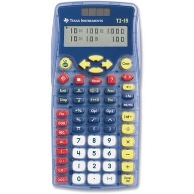 Texas Instruments TI-15 Explorer Elementary Calculator - Auto Power Off, Dual Power, Plastic Key, Impact Resistant Cover - 2 Line(s) - 11 Digits - Battery/Solar Powered - 6.9&quot; x 3.5&quot; x 0.7&quot; - Blue - 1