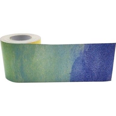 Teacher Created Resources Straight Rolled Border Trim - Watercolor - Sturdy, Durable - 3" Width x 600" Length - Multicolor - 1 / Roll