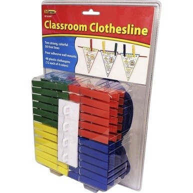 Teacher Created Resources Classroom Clothesline - Classroom, Display, Decoration - 2.30&quot;Height x 7.70&quot;Width x 10.80&quot;Length - 1 / Pack - Multi