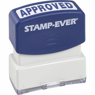 Trodat Pre-inked APPROVED Message Stamp - Message Stamp - "APPROVED" - 0.56" Impression Width x 1.69" Impression Length - Blue - 1 Each