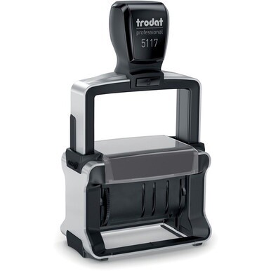 Trodat Professional 12 Message Date Stamp - Message Stamp - "ANSWERED, BACKORDERED, CANCELLED, BILLED, RECEIVED, EMAILED, CHECKED, DELIVERED, ENTERED, PAID, SHIPPED, ..." - 10000 Impression(s) - Black