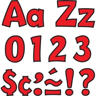 Trend 4" Ready Letter Playful Combo Pack - 83 x Lowercase Letters, 59 x Capital Letter, 36 x Punctuation Marks, 18 x Spanish Accent Mark Shape - Pin-up - Pin Style - Pre-punched - 4" Height x 9" Lengt
