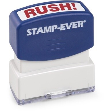 Trodat Pre-Inked RUSH! Stamp - Text Stamp - "RUSH!" - 1.69" Impression Width x 0.56" Impression Length - 50000 Impression(s) - Blue - 1 Each - TAA Compliant