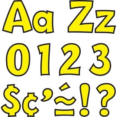 Trend Playful Uppercase/Lowercase Ready Letters - 4&quot; Height x 9&quot; Length - Yellow - 216 / Pack