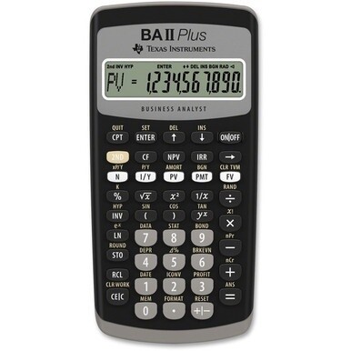 Texas Instruments BA-II Plus Advance Financial Calculator - Power OFF Memory Protection - 1 Line(s) - 10 Digits - LCD - Battery Powered - 1 - Button Cell - 0.6&quot; x 3&quot; x 6&quot; - Dark Gray - 1 Each