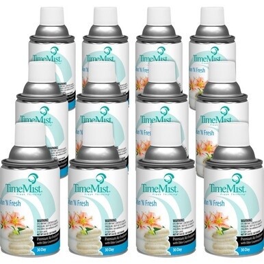 TimeMist Metered 30-Day Clean/Fresh Scent Refill - Spray - 6000 ft?É?í?¢‚Ç¨?°?É‚Äö?Ç¬? - 6.6 fl oz (0.2 quart) - Fresh-N-Clean - 30 Day - 12 / Carton - Long Lasting, Odor Neutralizer