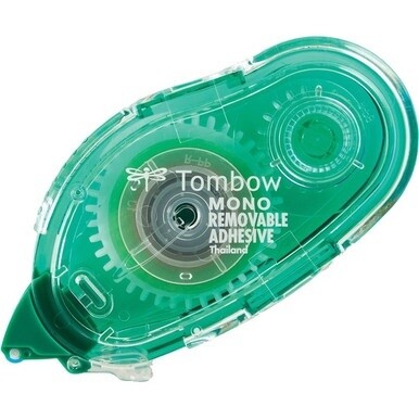 Tombow Mono Removable Adhesive Applicator - 13.11 yd Length x 0.33&quot; Width - Dispenser Included - Tear Proof, Stain Resistant - For Photo, Paper, Card, Photo Album - 1 Each - Clear