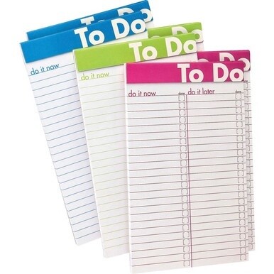 Ampad To Do List Notepad - 50 Sheets - 5&quot; x 8&quot; - White Paper - Assorted Cover - Micro Perforated - 6 / Pack