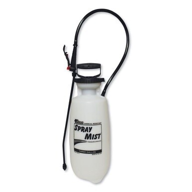 Chemical Resistant Tank Sprayer, 3 gal, 0.63&quot; x 30&quot; Hose, White