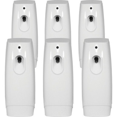 TimeMist Classic Metered Aerosol Dispenser - 0.25 Hour Medium - 30 Day Refill Life - 6000 ft√É‚Äö√Ç¬≥ Coverage - 2 x AA Battery - 6 / Carton - White