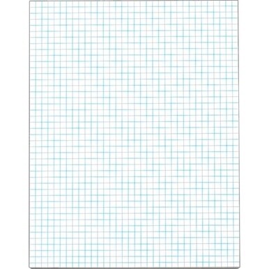 TOPS Graph Pad - 50 Sheets - Both Side Ruling Surface - Ruled Blue Margin - 20 lb Basis Weight - Letter - 8 1/2" x 11" - White Paper - 1 / Pad