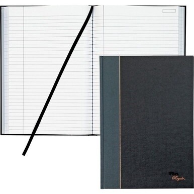 TOPS Royal Executive Business Notebooks - 96 Sheets - Spiral - 20 lb Basis Weight - 8 1/4&quot; x 11 3/4&quot; - White Paper - Gray Binding - Black, Gray Cover - Hard Cover, Ribbon Marker, Heavyweight, Index Sh
