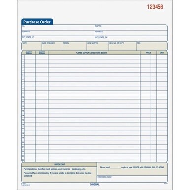 GSA MAS TOPS Carbonless 2-Part Purchase Order Books - 50 Sheet(s) - Wire Bound - 2 PartCarbonless Copy - 8.38" x 10.19" Sheet Size - Assorted Sheet(s) - 1 Each