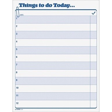 TOPS Things To Do Today Pad - 100 Sheet(s) - 11&quot; x 8.50&quot; Sheet Size - White - White Sheet(s) - Blue Print Color - 1 / Pad