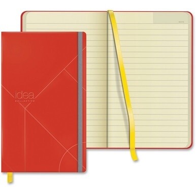 TOPS Idea Collective Hard Cover Journal - 120 Sheets - 5&quot; x 8 1/4&quot; - 0.63&quot; x 5&quot; x 8.3&quot; - Cream Paper - Red Cover - Acid-free, Durable Cover, Ribbon Marker, Elastic Closure, Pocket - 1 Each