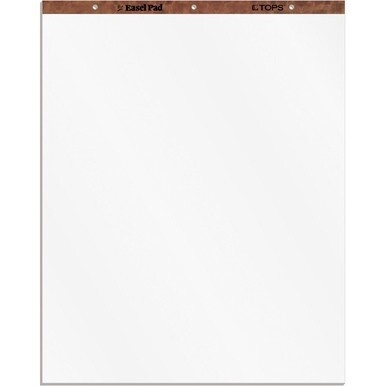 TOPS Plain Paper Easel Pads - 50 Sheets - Plain - 16 lb Basis Weight - 27&quot; x 34&quot; - White Paper - Perforated, Bond Paper, Leatherette Head Strip - 2 / Carton