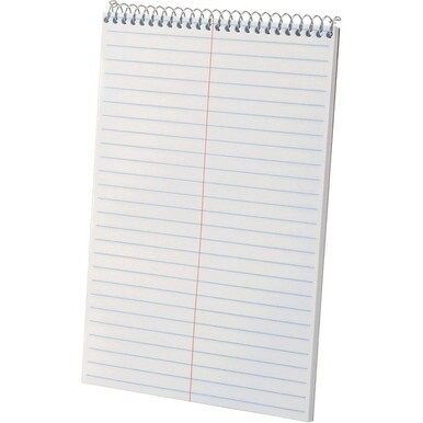 Ampad Gregg-ruled White Steno Book - 80 Sheets - Wire Bound - Ruled Margin - 15 lb Basis Weight - 6&quot; x 9&quot; - White Paper - Chipboard Cover - Chipboard Backing, WireLock, Snag Resistant - 1 Each