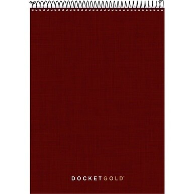 TOPS Docket Heavyweight Wirebound Planner - 70 Sheets - Wire Bound - 20 lb Basis Weight - 8 1/2&quot; x 11 3/4&quot; - White Paper - BurgundyChipboard Cover - Perforated, Repositionable, Heavyweight, Hard Cover