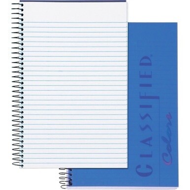 GSA MAS TOPS Classified Business Notebooks - 100 Sheets - 20 lb Basis Weight - 5 1/2" x 8 1/2" - Indigo Paper - IndigoPlastic Cover - Heavyweight, Perforated, Hard Cover - 1 Each