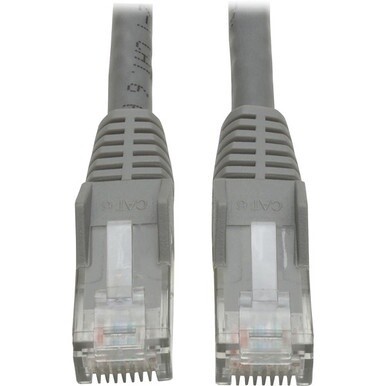 Tripp Lite by Eaton Cat6 Gigabit Snagless Molded (UTP) Ethernet Cable (RJ45 M/M) PoE Gray 1 ft. (0.31 m) - 1ft - Gray