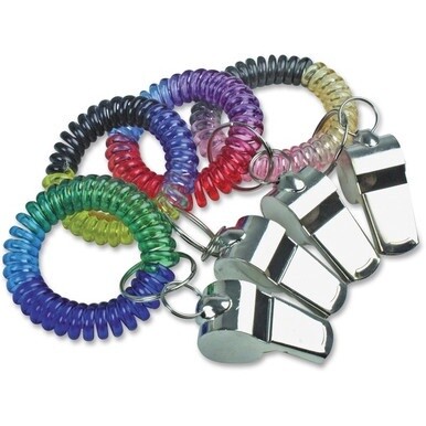 The Pencil Grip Wrist Coil Whistle - 1.5&quot; x 1.5&quot; x 1.5&quot; - Stainless Steel - 1 Each