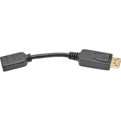 Tripp Lite by Eaton DisplayPort to HDMI Video Adapter Video Converter (M/F) HDCP Black 6 in. (15 cm) - DP 2 HD 1920x1200/1080P (M/F) 6-in.