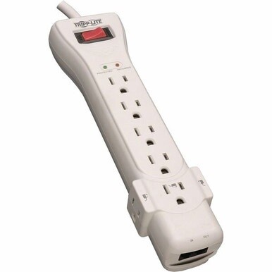 Tripp Lite by Eaton Protect It! 7-Outlet Surge Protector 15 ft. (4.57 m) Cord 2520 Joules Fax/Modem Protection RJ11 - 7 x NEMA 5-15R - 1800 VA - 2520 J - 120 V AC Input - 120 V AC Output
