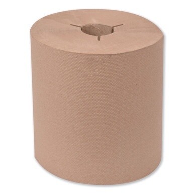 Universal Hand Towel Roll, Notched, 1-Ply, 8&quot; x 630 ft, Natural, 6 Rolls/Carton