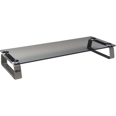Tripp Lite by Eaton Universal Monitor Riser Stand Glass Computer Laptop Printers 3" - 40 lb Load Capacity - 3.2" Height x 22" Width x 8.3" Depth - Desktop - Tempered Glass, Brushed Aluminum