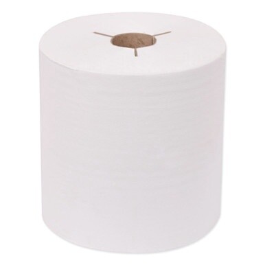 Universal Hand Towel Roll, Notched, 1-Ply, 7.5" x 630 ft, White, 6 Rolls/Carton