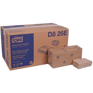 Tork Advanced Soft Minifold Dispenser Napkin - 1 Ply - 13" x 12" - Natural - Fiber - Embossed, Textured, Soft - 12 / Carton