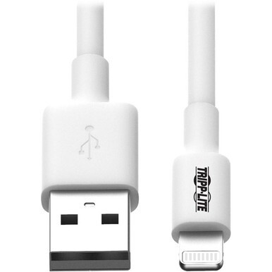Tripp Lite by Eaton USB-A to Lightning Sync/Charge Cable (M/M) - MFi Certified White 6 ft. (1.8 m) - Lightning/USB for iPad, iPhone, iPod - 6 ft / 2M - 1 x Type A Male USB - 1 x Lightning Male Proprie