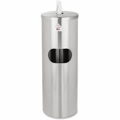 2XL Stainless Steel Stand Wiper Dispenser - Stainless Steel - Stainless Steel - Refillable, Smudge Resistant, Hands-free - 1 Each
