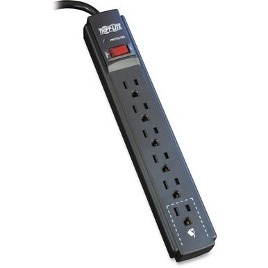 Tripp Lite by Eaton Protect It! 6-Outlet Surge Protector 6 ft. Cord 790 Joules Diagnostic LED Black Housing - 6 x NEMA 5-15R - 1800 VA - 790 J - 120 V AC Input - 120 V AC Output