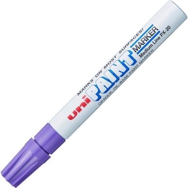 uni&amp;reg; uni-Paint PX-20 Oil-Based Paint Marker - Medium Marker Point - Violet Oil Based Ink - White Barrel - 1 Each